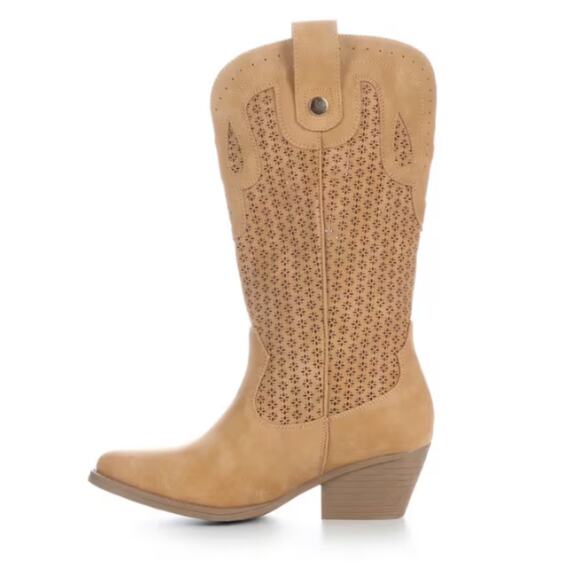 NEW Sugar Women's Tammy Perf Mid-Calf Western Boots Tan Size 7M Pointed Toe - Picture 3 of 6